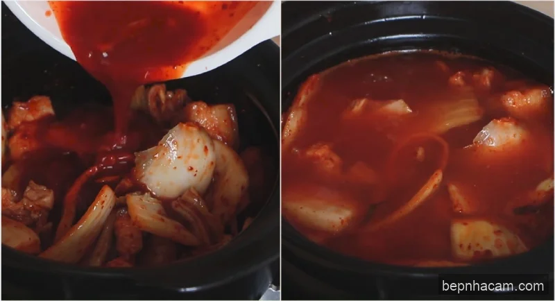 Bí quyết nấu Canh Kim Chi Thịt Heo Đậu Phụ chuẩn vị Hàn, ấm bụng ngày lạnh cùng Mẹ Cam